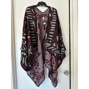 Marc New York by Andrew Marc animal print poncho wrap One Size NWT